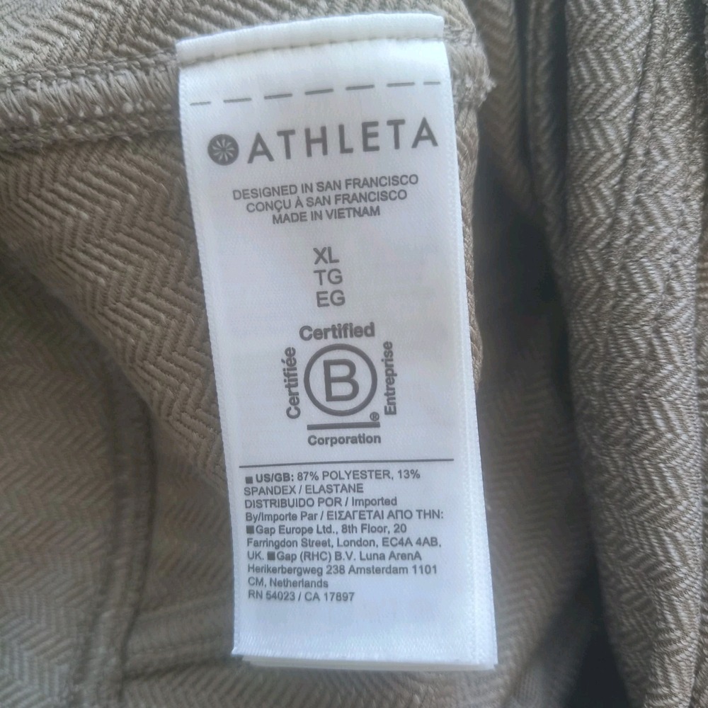 Athleta Delancey Skyline Zip-Up Ankle Herringbone Leggings for Women Sz XL Beige - Picture 10 of 11